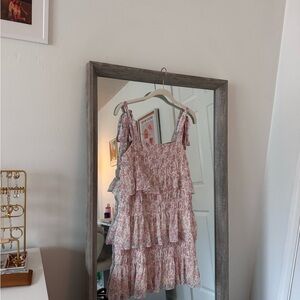 Tularosa Pink Floral Ruffle Dress